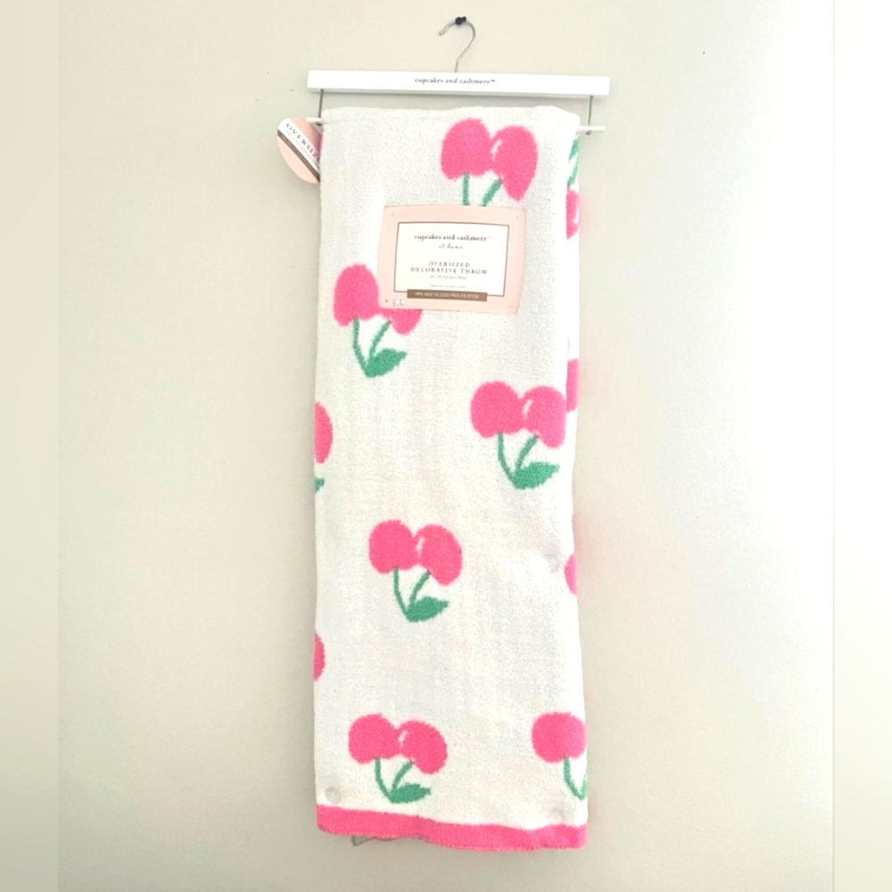 Cupcakes & Cashmere cherry throw blanket